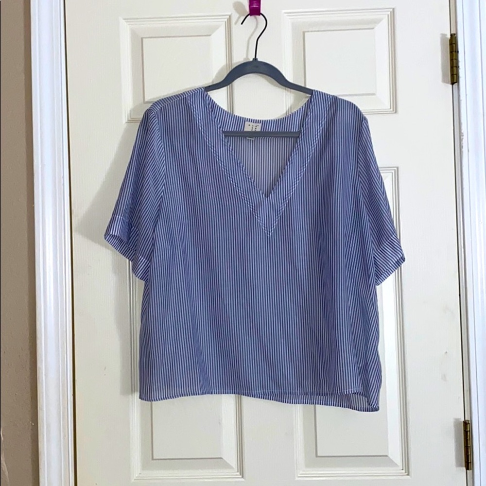 Light blue and white striped shirt